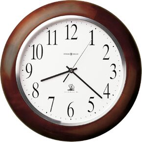 Howard Miller Ferdinand Wall Clock II 549-677 – Windsor Cherry Finish, Satin Silver Bezel, White Dial with Black Arabic Numerals & Atomic Radio Controlled Movement in Kuwait