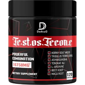 DEDICAD 2Packs_50 Capsules - 7 in-1 Ultra Test Support 16750 mg with Tribulus Terrestris Horny Goat Weed L-Arginine Maca Root Tongkat Ali Beet Root - Energy Workout Muscle Strength Support