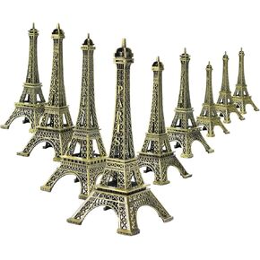 DerBlue 5pcs Eiffel Tower Statue, Metal Paris Eiffel Tower Decor Figurine Replica,Drawing Room Table Decor Stand Holder for Cake Topper,Gifts,Party and Home Decoration