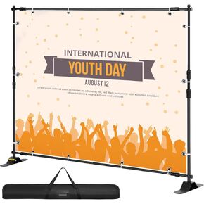 VEVOR 12 x 10 ft Heavy Duty Backdrop Stand, Height Adjustable Photography Backdrop Stand, Background Support System with 6 Clamps and A Carry Bag, for Party, Wedding, Display, Photo
