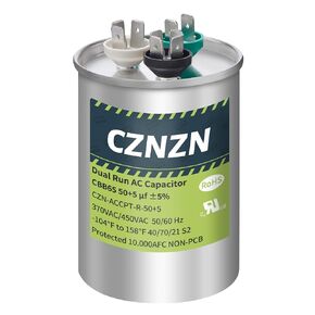 AC Capacitors Round 35/5 uf 35+5 MFD ±5% 370/440 Volt Dual Run Start CBB65 Circular Capacitor for Air Conditioner HVAC Pool Pump Fan Motor, Condensser Staright Cool, Heat Pump, Compressor