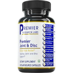 Premier Research Labs Joint & Disc Support Supplement - for Men & Women, Glucosamine, Joint Mobility and Muscle Health, Cartilage Repair, Gluten Free, Plant-Sourced - 90 Capsules