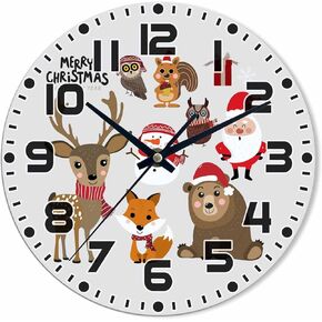 Deer Wall Clock Deciduous Forest Battery Powered Wall Clock Silent Non Ticking 10 Inch for Living Room, Kitchen, Home,Bathroom, Bedroom