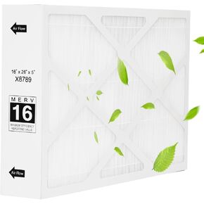 X8789 Filter 16x26x5 MERV 16 Air Filter 16x26x5 Furnance Filter Compatible with PCO16-28 Filter 2 Packs