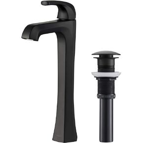 Kraus KVF-1210SFS Esta Single Handle Vessel Bathroom Faucet with Pop-Up Drain, Spot Free Stainless Steel