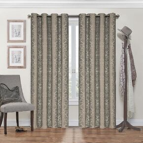 Eclipse Nadya Print Thermal Insulated Single Panel Grommet Top Darkening Curtains for Living Room, 52 in x 63 in, Smokey Blue in Kuwait