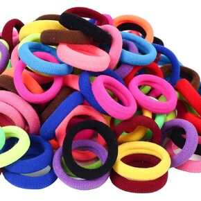 120Pcs Baby Hair Ties, Cotton Toddler Hair Ties for Girls and Kids, Small Seamless Hair Bands Elastic Ponytail Holders (Black)