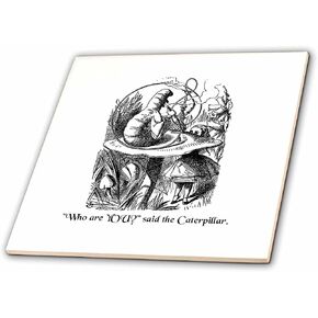 3dRose ct_193796_1 Who are You Smoking Caterpillar Quote from Alice in Wonderland Ceramic Tile, 4" in Saudi Arabia