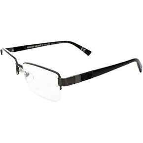 Foster Grant Ti-Tech Dark Ti101 Gunmetal Semi-Rimless 3.25 w/Case