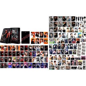 ShaoKun 55PCS Photocard and 100PCS Stickers Gift for Fan Collection (Black)