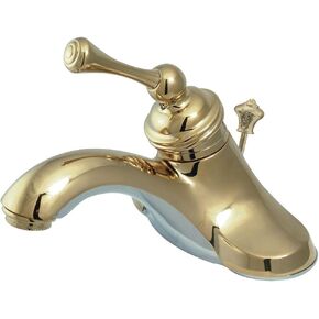 Kingston Brass KB3548BL Vintage 4-Inch Centerset Lavatory Faucet and Brass Pop-Up, Brushed Nickel