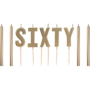 Amscan Golden Age 40th Birthday Gold Pick Candles - 4" | Elegant Party Decor, Perfect For Fabulous Milestone Celebrations & Themed Parties - Pack Of 9