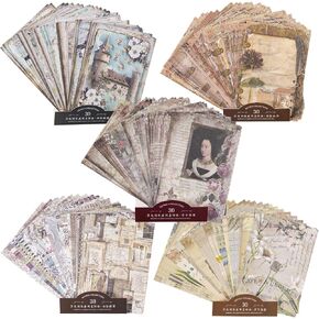 Vintage Scrapbooking Paper Flowers Series Scrapbooking Supplies DIY Collection Decorative Paper for Art Craft Aesthetic Journal Planners Embellishments (150)