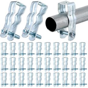 25 Pcs EMT Conduit Hanger with Bolt，Insulated Supports or Threaded Rods, Metal Galvanized Conduit Clamps Strut Straps and Hangers Rigid Conduit Pipe Fittings Conduit Mounting(1 Inch)