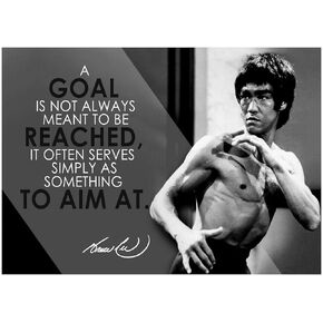 Bruce Lee Motivational Quote Poster Inspirational Picture Posters Fitness Gym Decor Workout Mixed Martial Arts Sport Memorabilia Signed Autographed Nunchucks Karate Jiu Jitsu Wall Canvas Wall P094