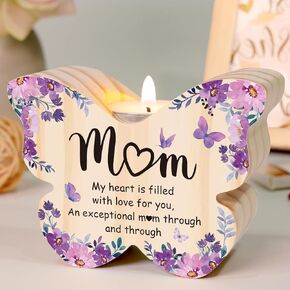 Candle Holder Gifts for Aunt, Best Aunt Gifts, Birthday Gifts for Women, Aunt Birthday Gifts, Gifts for Aunt from Nieces Nephews, Butterfly Wooden Candlestick for Aunt, Christmas, Thank You Gifts