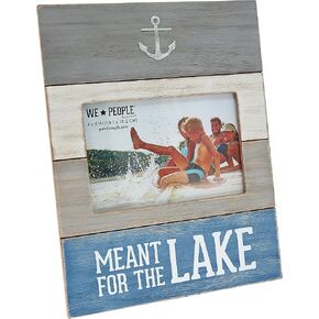 Pavilion Gift Company 67243 We People-Life is Better at the Lake Picture Frame, 5"x7",BROWN , SKY BLUE