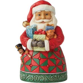 Enesco Jim Shore Heartwood Creek Santa with Gifts Pint-Sized Figurine, 5.12 Inch, Multicolor