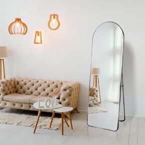 Floor Mirrors Full Length Mirrors 72"x28" Arched Floor Mirror Standing Hanging or Leaning Wall Mirror Aluminum Alloy Thin Frame for Bedroom Living Room Cloakroom (Gold)