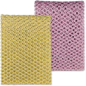 Olivia tree Rugged Glitter Dish Wash Net Heavy Duty, 2Pcs - Premium Non-Scratch Scouring Pads for Durable Cleaning - Glitter Kitchen Mesh Dish Cloth Set for Effective Dishwashing and Pan Scrubbing