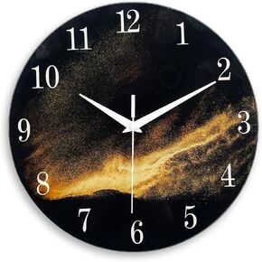 Constantplanet Modern Wall Clock for Living Room Decor - Silent Wall Clock 12 Inch Round - Decorative Wall Clock for Bedroom Kitchen Office Classroom