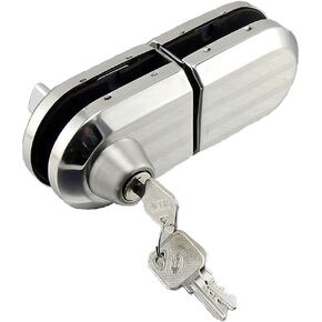 مع 3 مفاتيح تناسب فقط باب زجاجي بمفصلات متأرجحة واحدة بسُمك 10 مم - 12 مم، أقفال أبواب زجاجية بدون إطار، قفل أمان مضاد للسرقة من الفولاذ المقاوم للصدأ للمكتب المعدني الرائع من الكروم in Kuwait