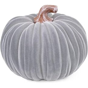 Boston International Decorative Tabletop Velvet Pumpkin, 6.5 x 5-Inches, Burgundy