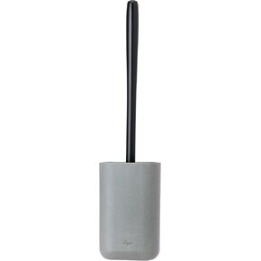 Vigar Zense Collection White Marble Toilet Brush and Holder Set, for Modern Luxury Bathroom, Fine Polyresin Stone