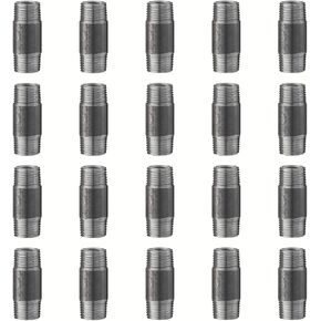 تركيبات أنابيب حديدية للديكور الصناعي مقاس 1/2 بوصة × 0 بوصة - حلمة أنابيب ملولبة، أرجل طاولة صناعية بأرفف أنابيب سوداء - [10 عبوات] in Kuwait