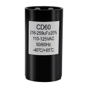 216-259 uF/MFD 110-125V Round Start Capacitor Replacement Part Exact Fit for AC Motor Run or Fan Start and Cool or Heat Pump Air Conditioner