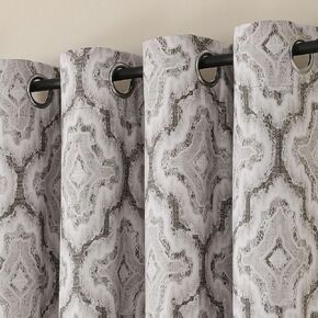 AIRWILL Full Blackout Curtains 84 Inch Length 2 Panels Set,Grommet Top Window Treatment Drapes with Damask Floral Vintage Classical Pattern (52 x 84 Inch, 2 Panels, Green)