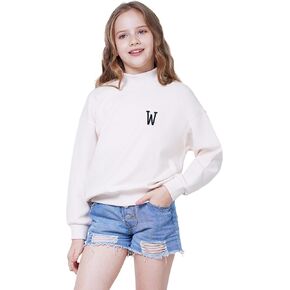WULFUL Girls Casual Crew neck Sweatshirts Long Sleeve Fashion Pullovers for Teen Girls
