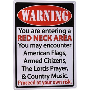 Redneck Area Tin Sign 12x17 Rivers Edge Products 1518