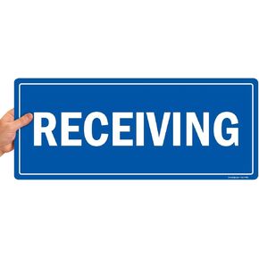 SmartSign "Receiving" Sign | 10" x 24" Plastic