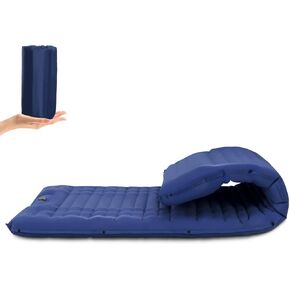 Inflating Sleeping Pad for Camping.LORPECT 4.5 in Thick Sleeping Mat .Compact Waterproof Camping Air Mattress with Pillow.Foot Pressure Inflatable Camping Pads for Backpacking & Hiking.Pine Green