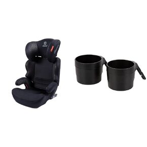 Diono Everett NXT High Back Booster Car Seat with Rigid Latch, Lightweight Slim Fit Design & XL Car Seat Cup Holders for Radian and Everett Car Seats, Pack of 2 Cup Holders, Black