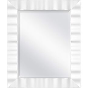 مرآة حائط كبيرة متموجة من MCS، مرآة مستطيلة حديثة لديكور المنزل لغرفة المعيشة أو غرفة النوم أو الحمام، 30 × 36 بوصة، بيضاء in Kuwait