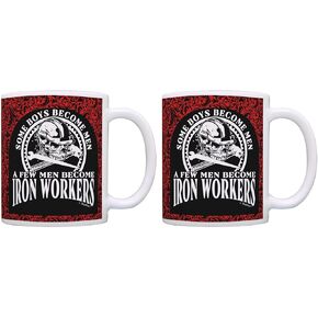 Some Boys Become Men Few Become Iron Workers 11oz Ceramic Coffee Mug Paisley