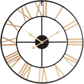 Baxton Studio Auden Analog Metal Wall Clock, Gold