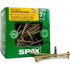SPAX #10 x 3-1/2" Interior Flat Head Wood Screws Construction Torx T-Star Plus (170 EA) 3 LB Bit Included Countersunk Flush Finish