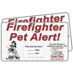 LuckyPet Firefighter Pet Alert Stickers, Ultra-Bright Reflective Vinyl by 3M (See The Difference!), Two Pack, 3" x 5" Peel and Stick- from