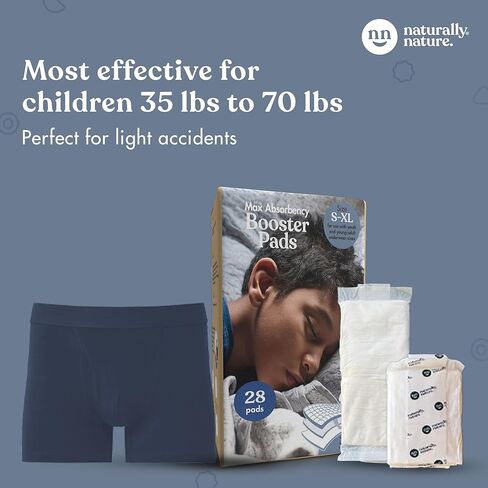 Naturally Nature Potty Training Pads for Toddlers, Size 2T-5T, 22-35lbs, Toddler Diaper Pads, One-Size, Perfect for Light Accidents, and Overnight Leak Protection (32 ct.), Unisex in Kuwait