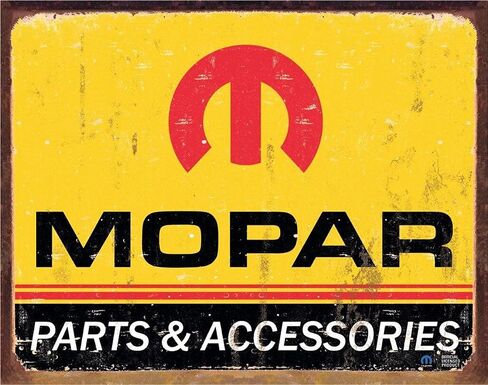 Desperate Enterprises Mopar - Behind Us Tin Sign - Nostalgic Vintage Metal Wall Décor - Made in USA in Saudi Arabia