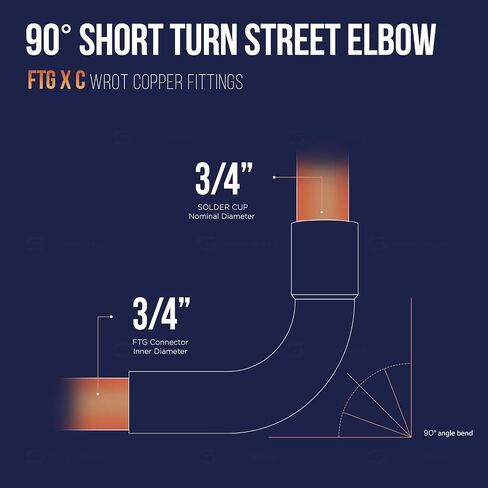 DDTO0034-5 90 degrees Short Turn Street Elbow Copper Fittings, 3/4 in Saudi Arabia