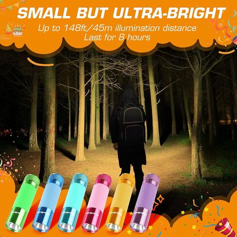 EverBrite 3-Pack Mini Flashlights, Glow in Dark Flashlights, Aluminum LED Flashlights Party Favors Assorted Colors for Camping, Hiking, Indoor, 9XAAA Batteries Included in Saudi Arabia