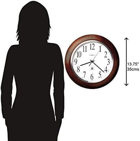 Howard Miller Ferdinand Wall Clock II 549-677 – Windsor Cherry Finish, Satin Silver Bezel, White Dial with Black Arabic Numerals & Atomic Radio Controlled Movement in Kuwait