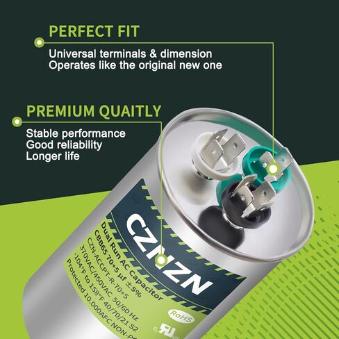 AC Capacitors Round 35/5 uf 35+5 MFD ±5% 370/440 Volt Dual Run Start CBB65 Circular Capacitor for Air Conditioner HVAC Pool Pump Fan Motor, Condensser Staright Cool, Heat Pump, Compressor in Saudi Arabia