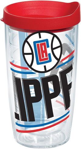 كوب Tervis مصنوع في الولايات المتحدة الأمريكية بجدار مزدوج NBA Los Angeles Clippers معزول يحافظ على المشروبات باردة وساخنة، 16oz، ضخم in Saudi Arabia