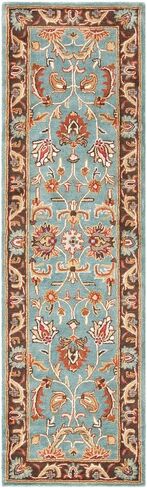 SAFAVIEH Heritage Collection Area Rug - 6' x 9', Blue & Brown, Handmade Traditional Oriental Wool, Ideal for High Traffic Areas in Living Room, Bedroom (HG812B) in Saudi Arabia