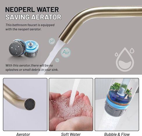Wall Mount Faucet Brushed Gold Brass 2 Handle 8 Inch Widespread Bathroom Faucets 3 Hole Modern Farmhouse RV Lavatory Vanity Faucet with Rough in Valve in Saudi Arabia